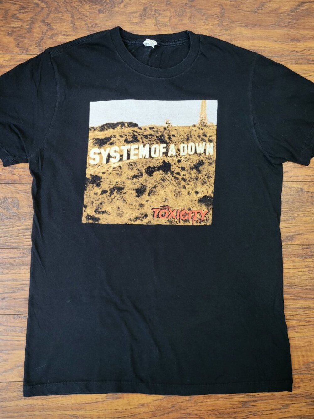 SYSTEM OF A DOWN SOAD Toxicity Hollywood Album Cover Shirt sz M EUC NuMetal Y2K